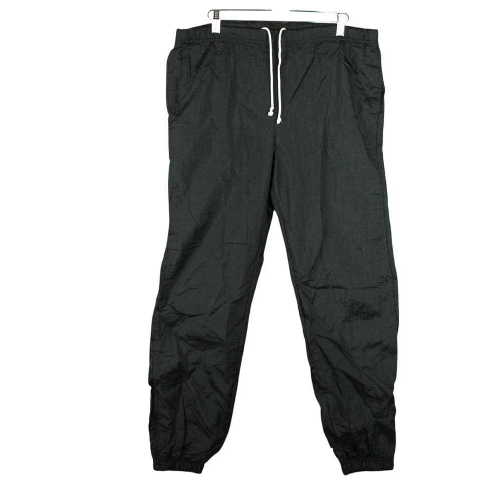 Sergio Tacchini Track Pants Women Sz 6 Black Drawstring Jogger Side Zip Italy